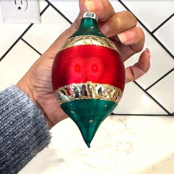 Vintage mercury glass hand blown Christmas ornaments x6 mid century - Picture 12 of 14